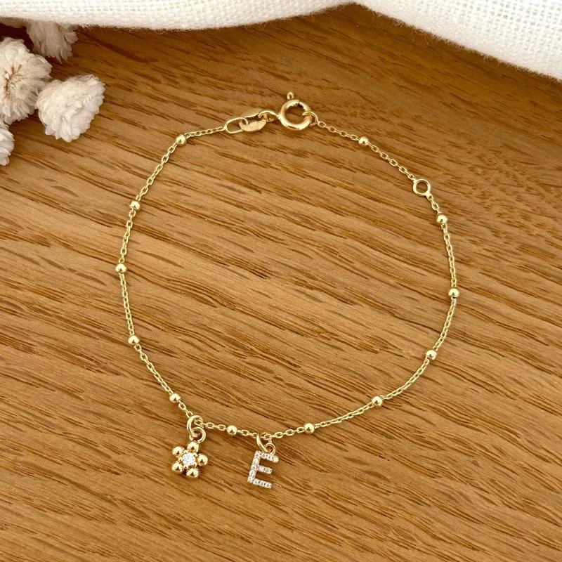 Bracelet "Luce" fleur plaqué or