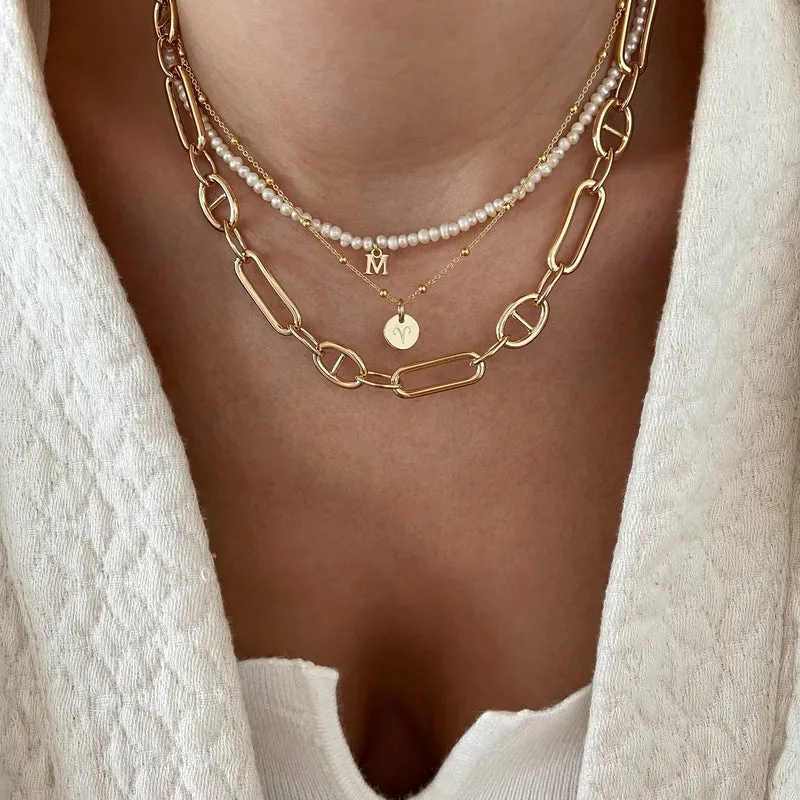 Collier "Pearly" plaqué or