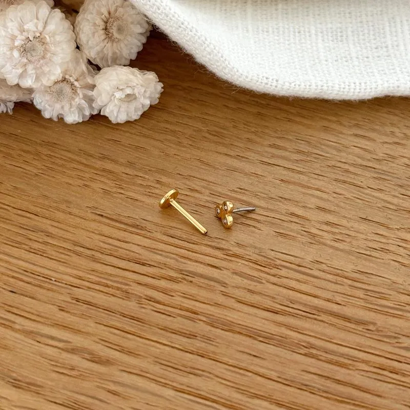 Piercing oreille "Lenie" plaqué or