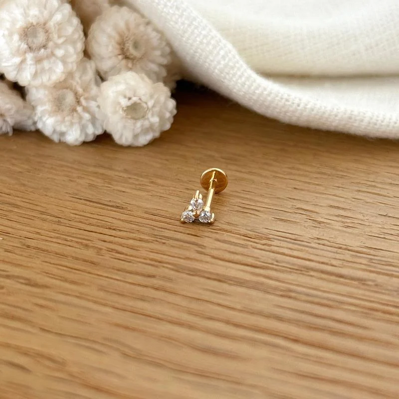Piercing oreille "Leonie" plaqué or
