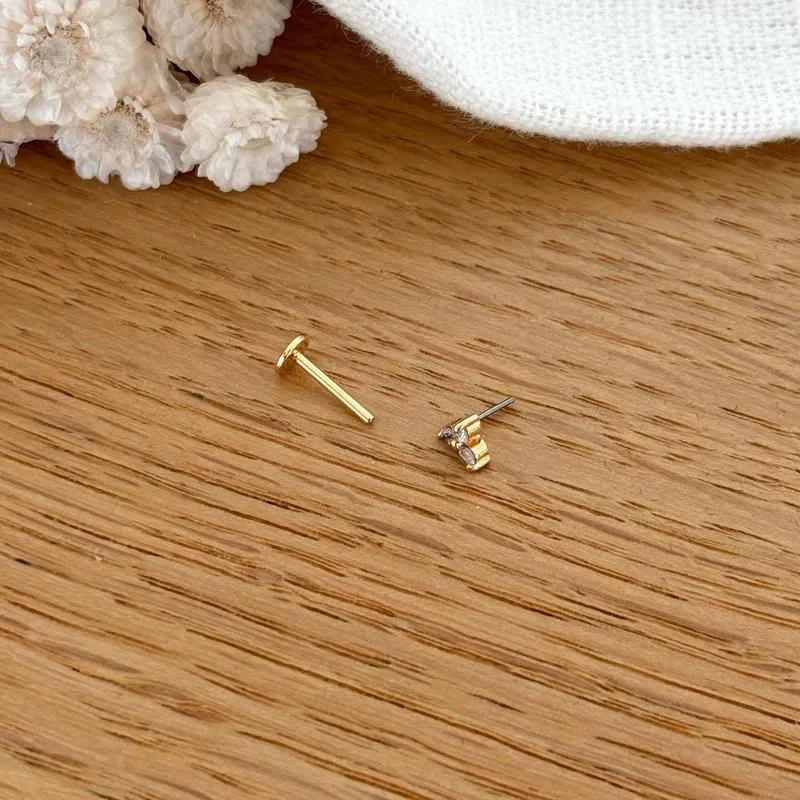 Piercing oreille "Leonie" plaqué or