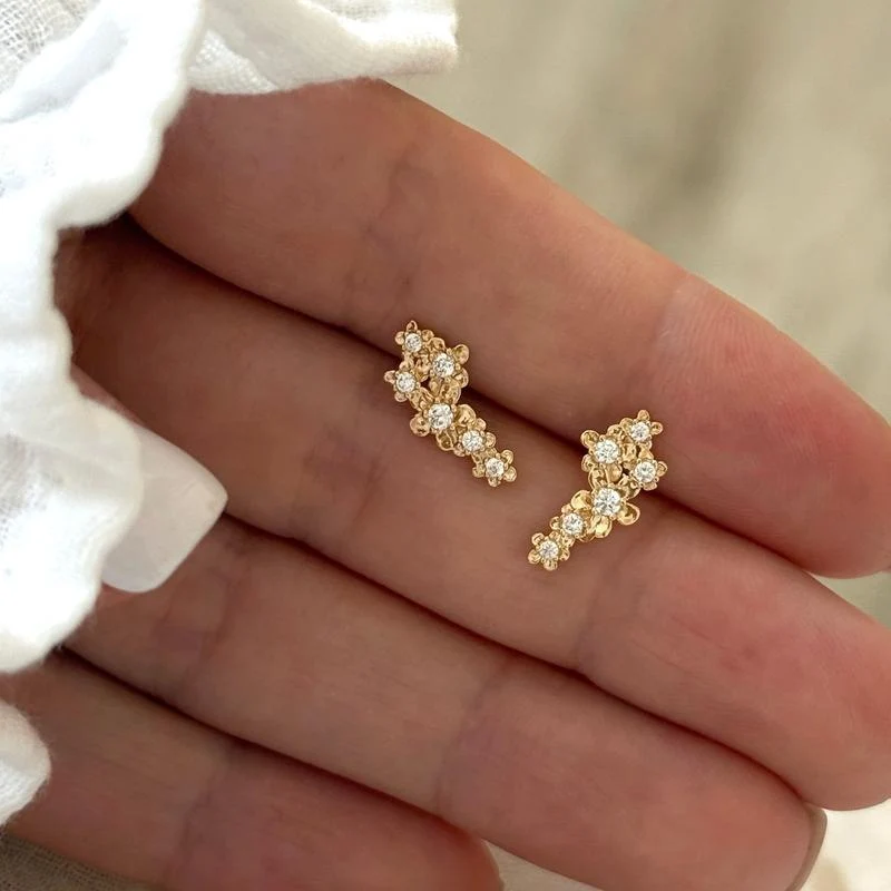 Boucles d'oreilles "Jasmine" plaqué or