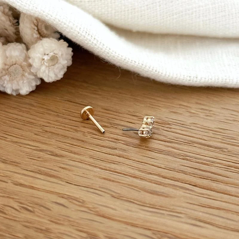 Piercing oreille "Levy" plaqué or