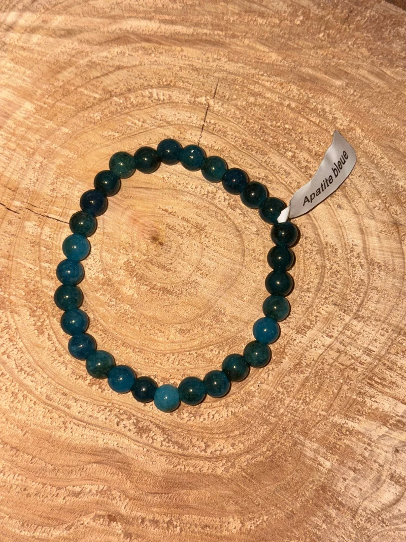 Bracelet pierre apatite bleue T1