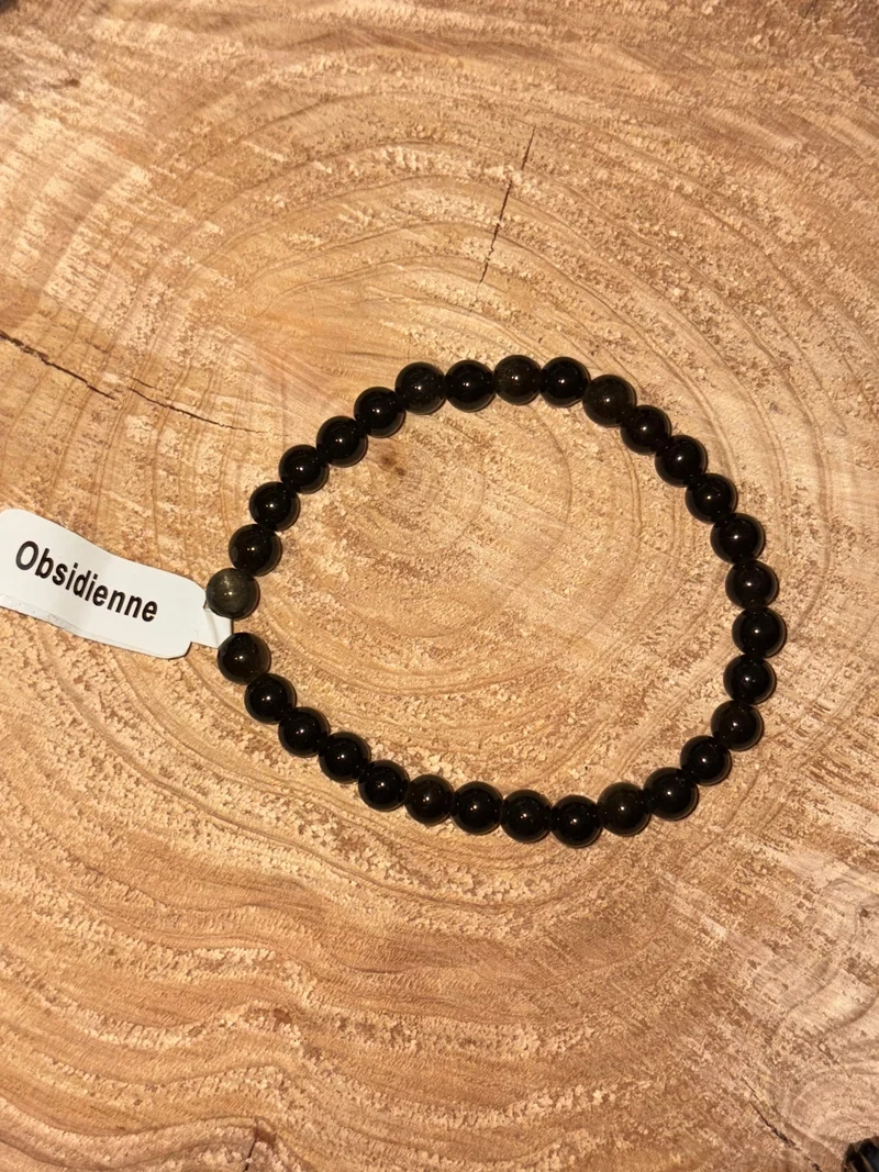 Bracelet pierre obsidienne T1