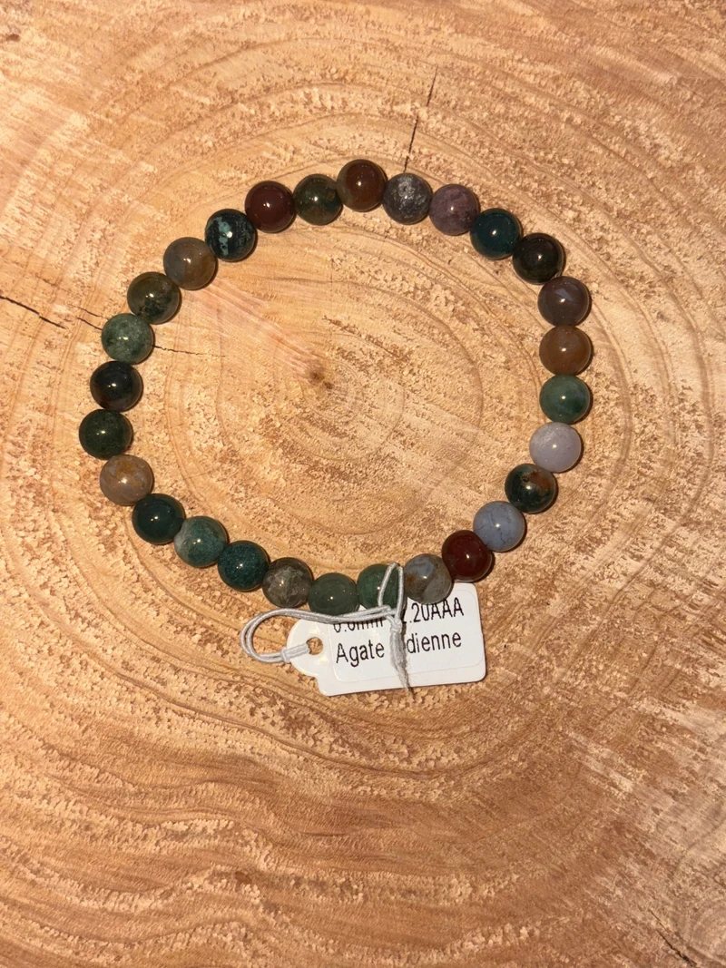 Bracelet pierre agate indienne T1
