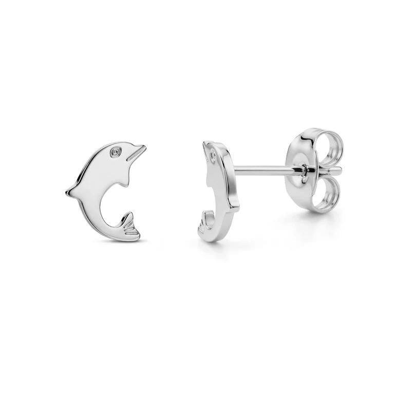 Boucles d'oreilles minimalistes en forme de dauphin