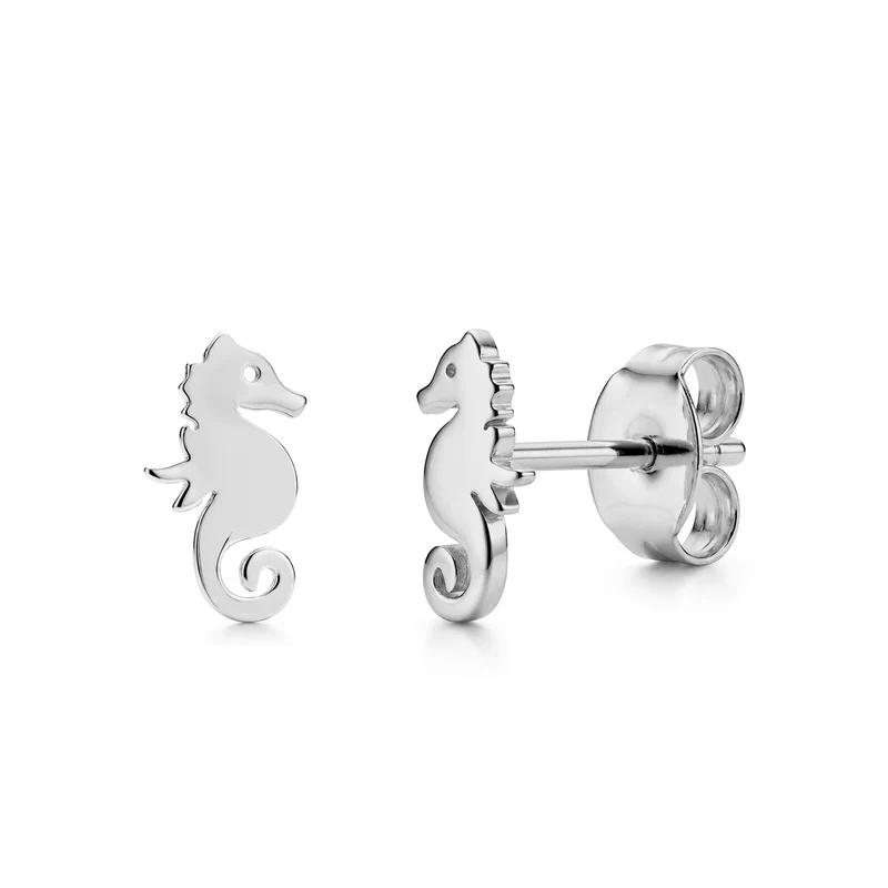 Boucles d'oreilles minimalistes en forme d'hippocampe
