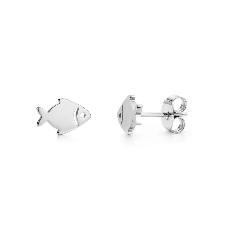 Boucles d'oreilles minimalistes en forme de poisson