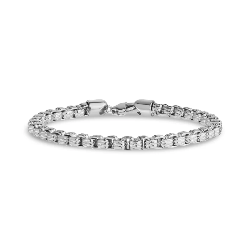 Bracelet rigide à maillons ronds