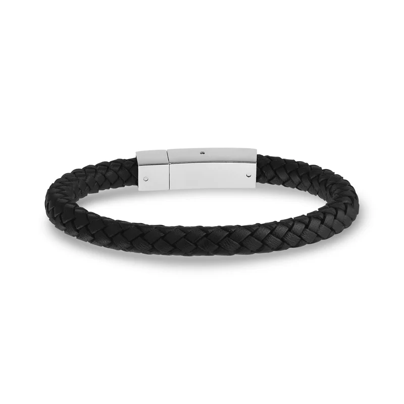 Bracelet carré en cuir | 6 mm
