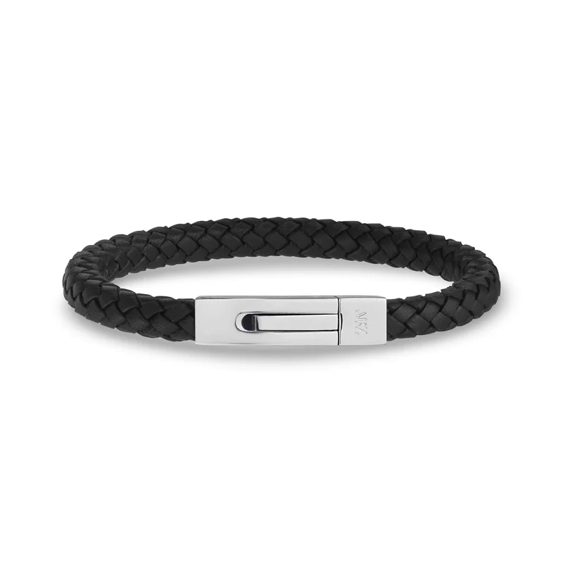Bracelet carré en cuir | 6 mm