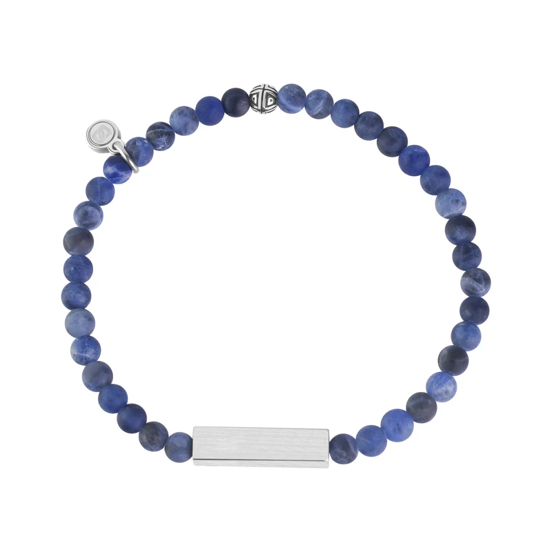 Bracelet en perles de sodalite mates rectangulaires | 4 mm