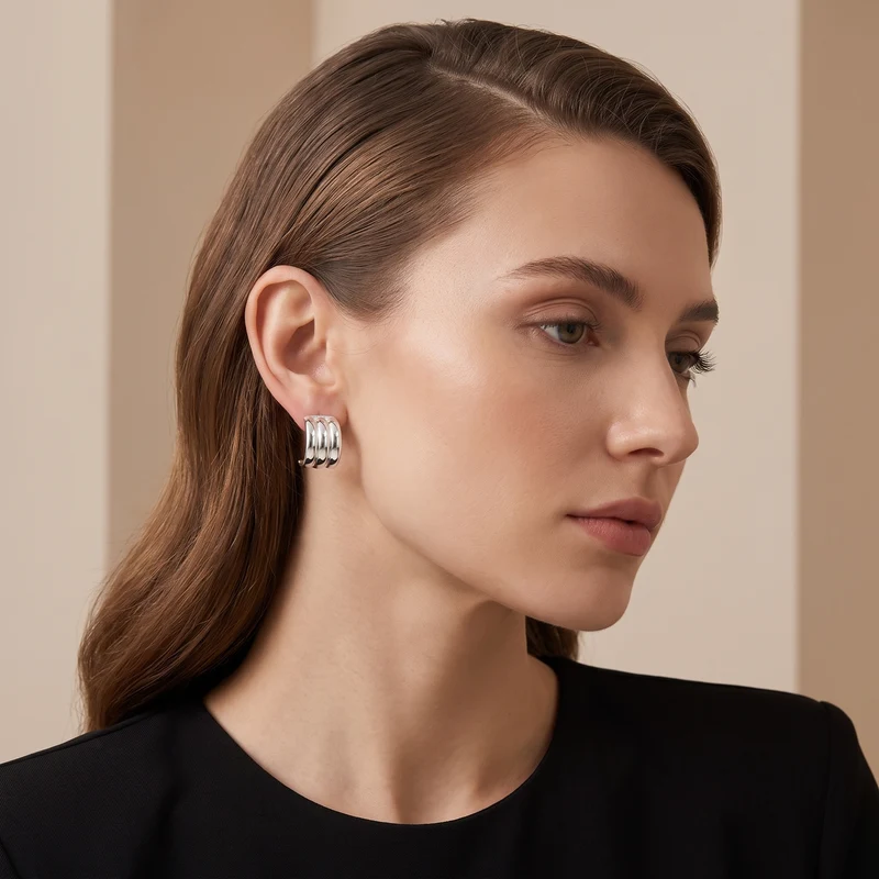 Boucles d'oreilles argentées Zephyra