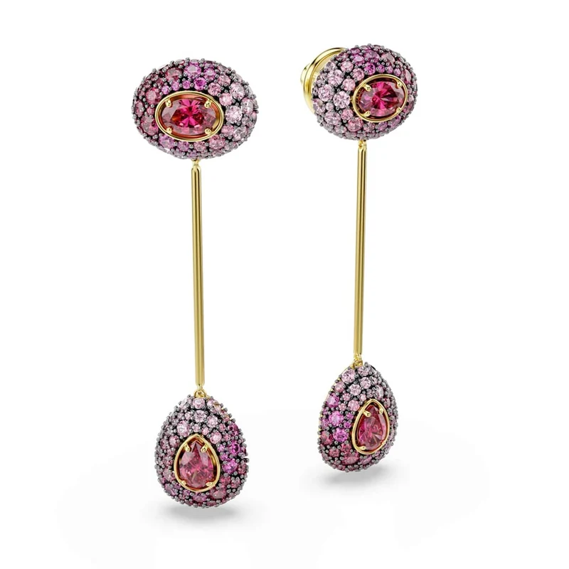 Swarovski Boucles d'oreilles Sublima Glam couleur or avec cristaux rouges 5752891
