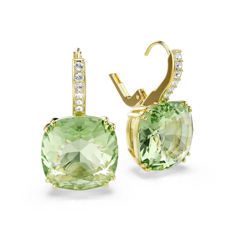 Swarovski Boucles d'oreilles Millenia couleur or avec cristal vert 5764822