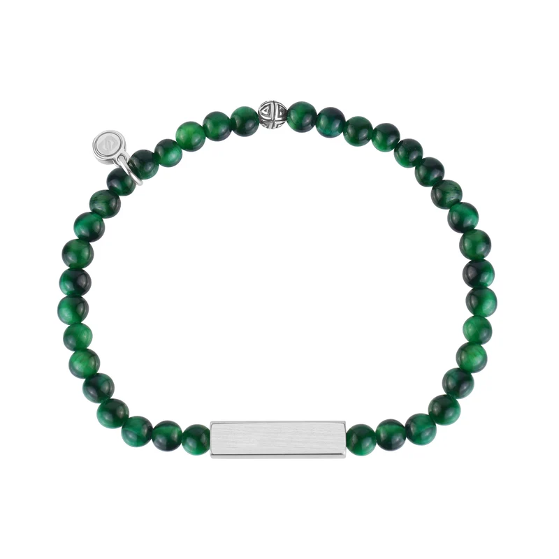 Bracelet à perles rectangulaires en œil-de-tigre | 4 mm