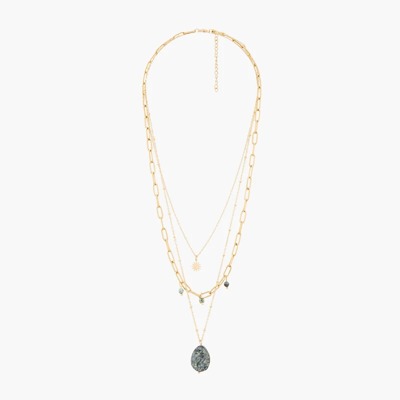 Collier multirang pampilles Acier inoxydable