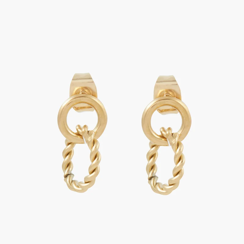 Boucles d'oreilles cercles entremêlés Acier inoxydable