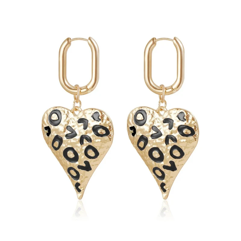 Boucles d'Oreilles Coeur Léopard