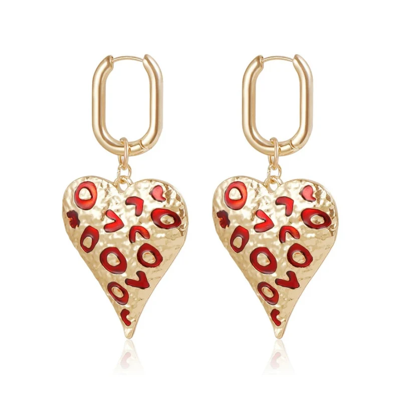 Boucles d'Oreilles Coeur Léopard