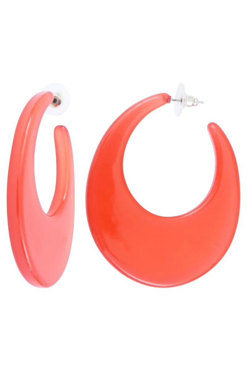 Boucles d'Oreilles Acier Acétate Framboise