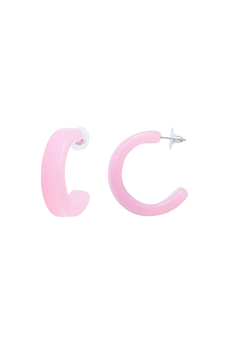 Boucles d'Oreilles acier acétate rose
