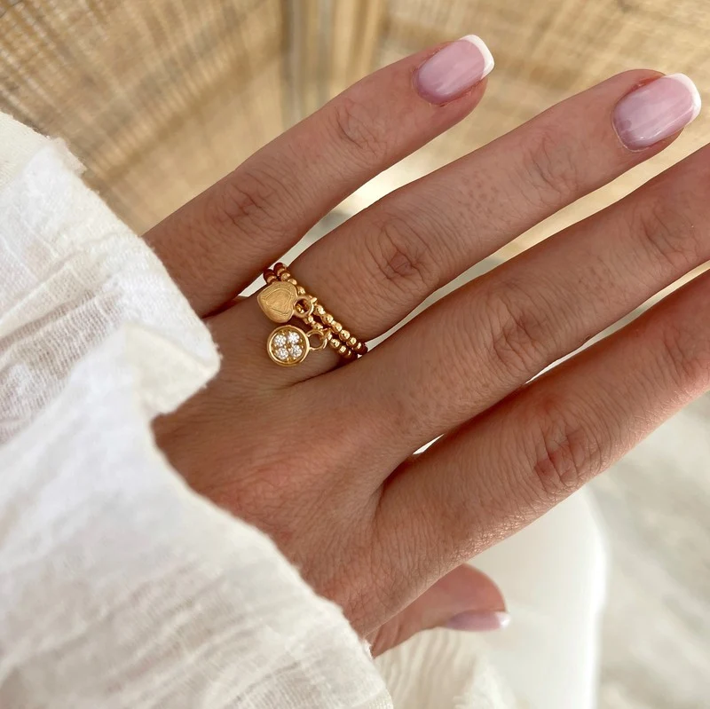 Bague "Gloria" coeur plaqué or