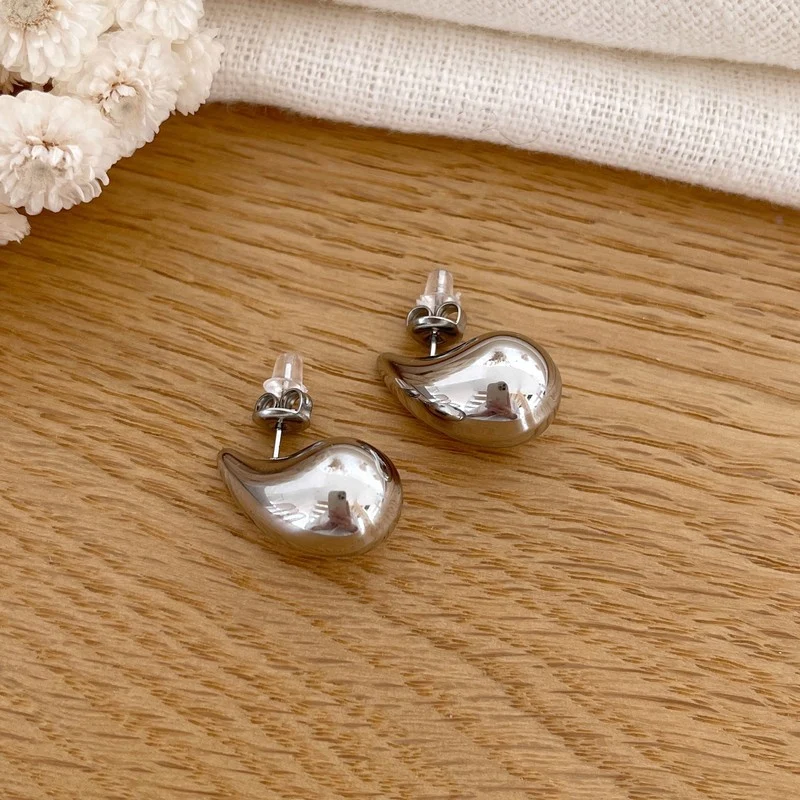 Boucles d'oreilles "Mini Gaia" acier argenté