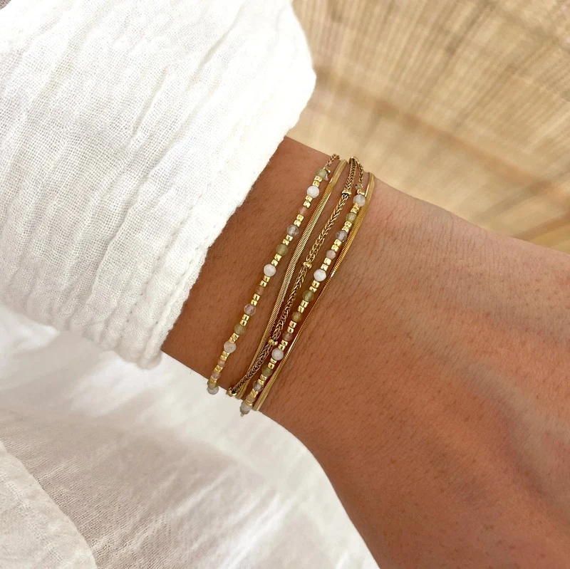 Bracelet "Milo" péridot acier