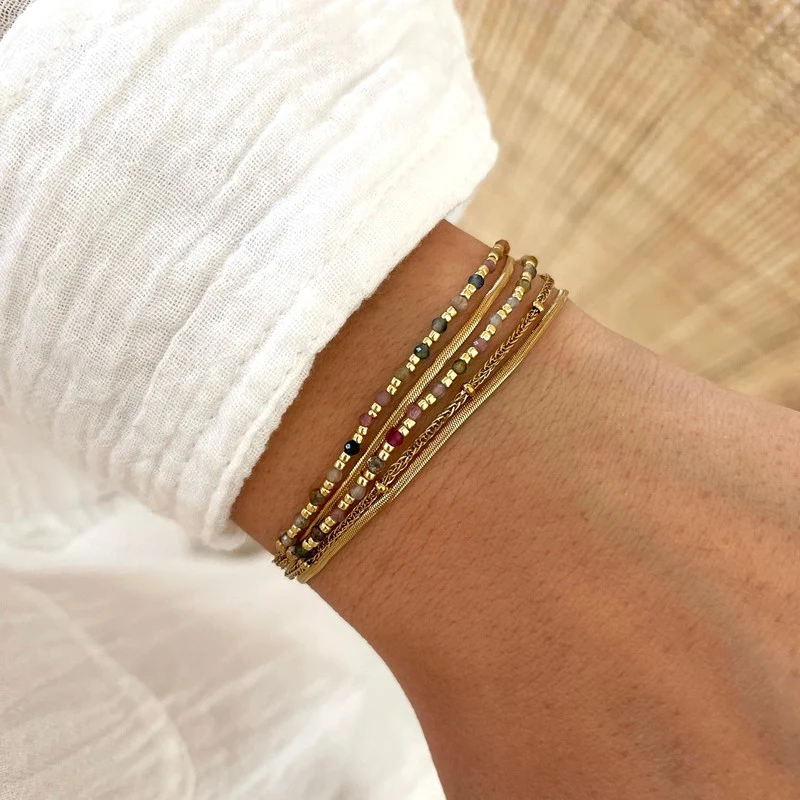 Bracelet "Milo" tourmaline acier