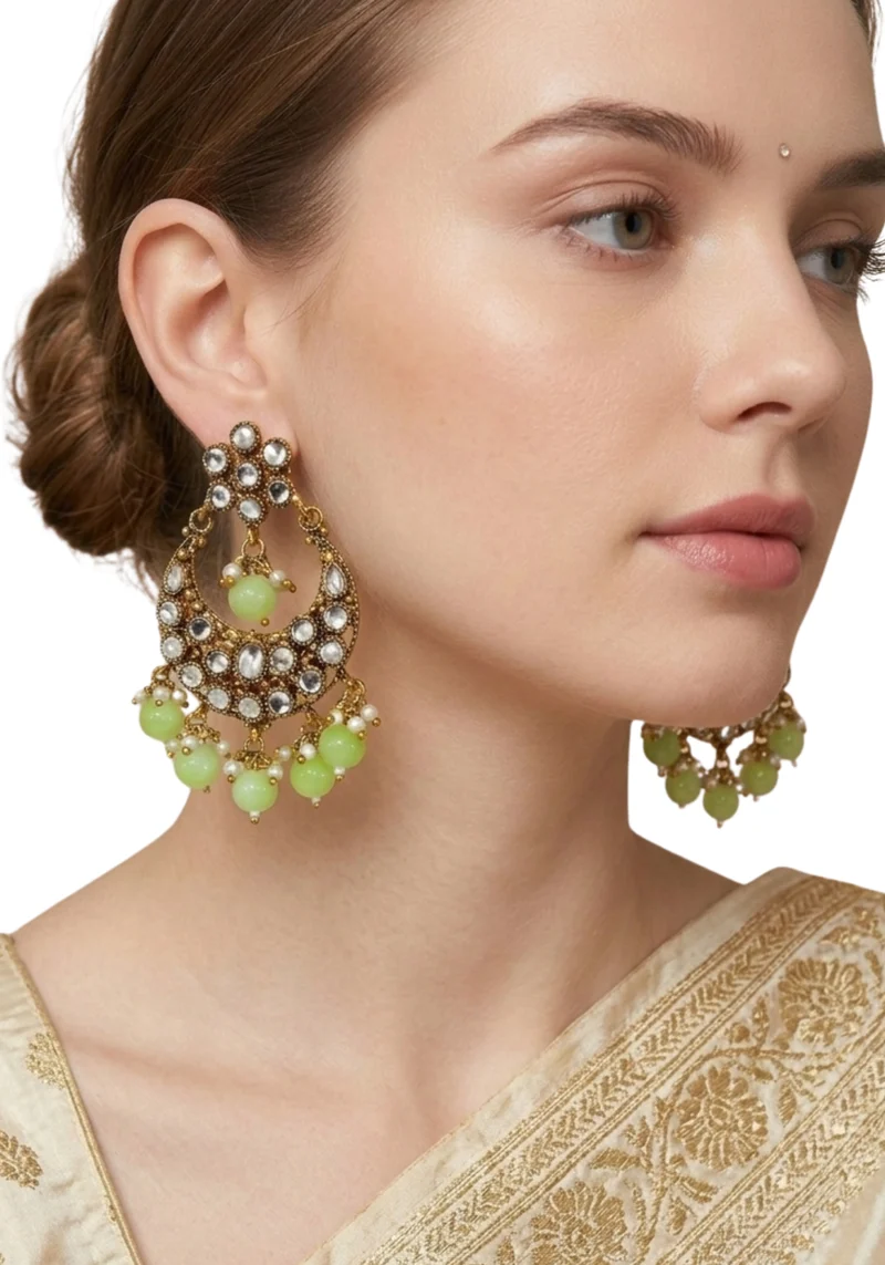 Boucles Indiennes Vajira – Vert anis