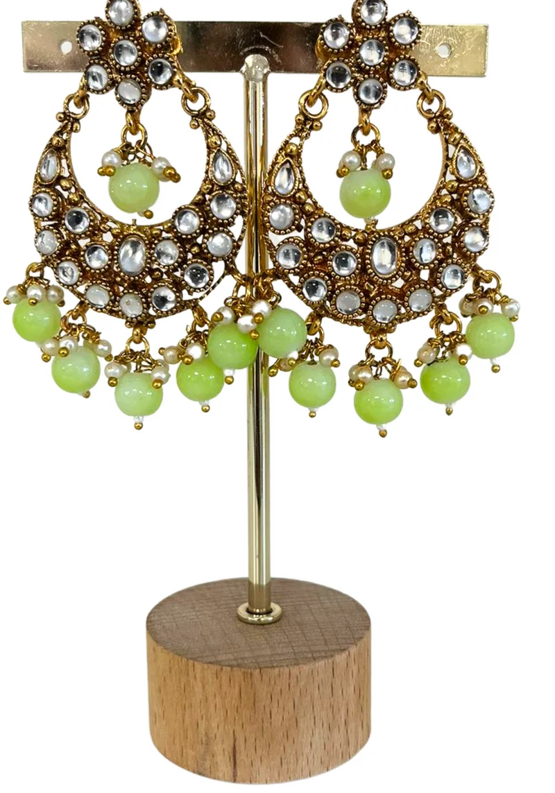 Boucles Indiennes Vajira – Vert anis