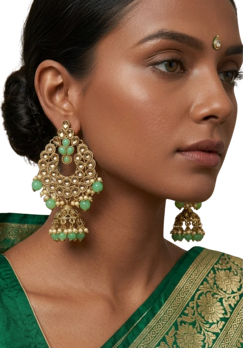 Boucles Indiennes Vadhani – Vert Émeraude