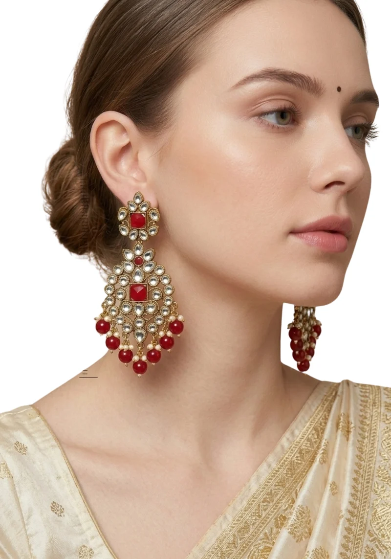 .Boucles Indiennes Vatsala – Rouge Rubis