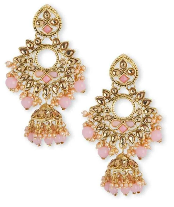 Boucles Jhumkas doré rose Chandra