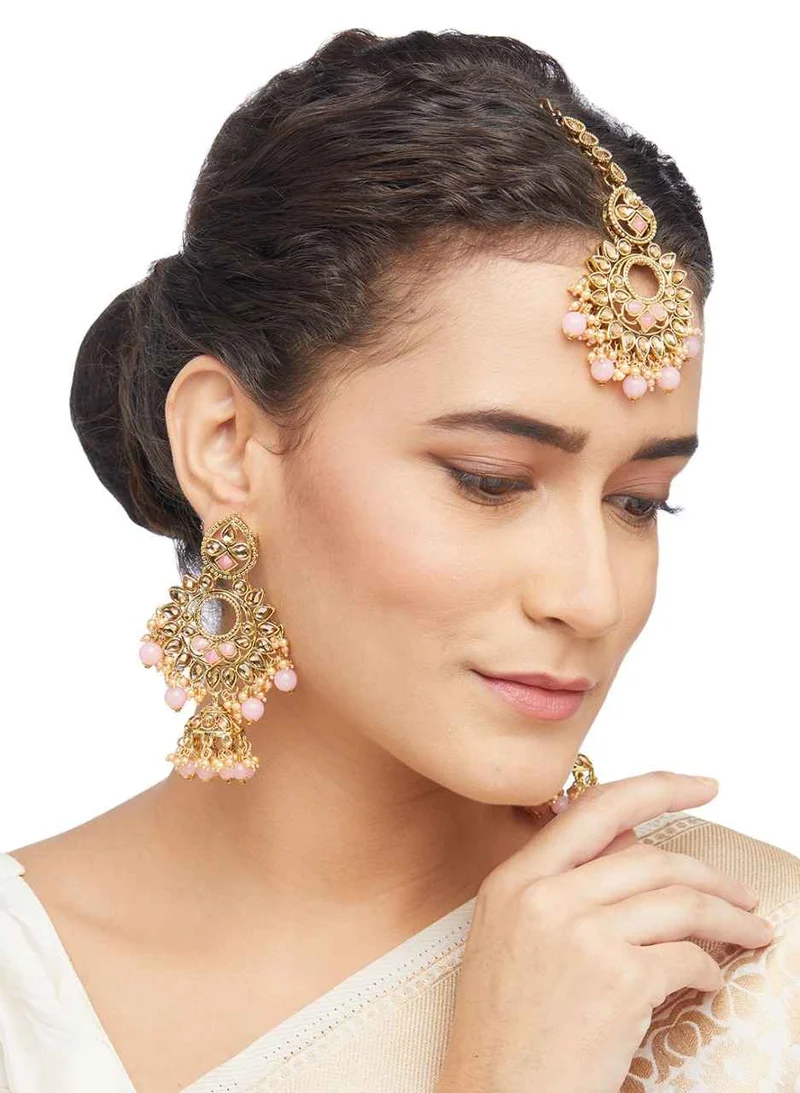 Boucles Jhumkas doré rose Chandra