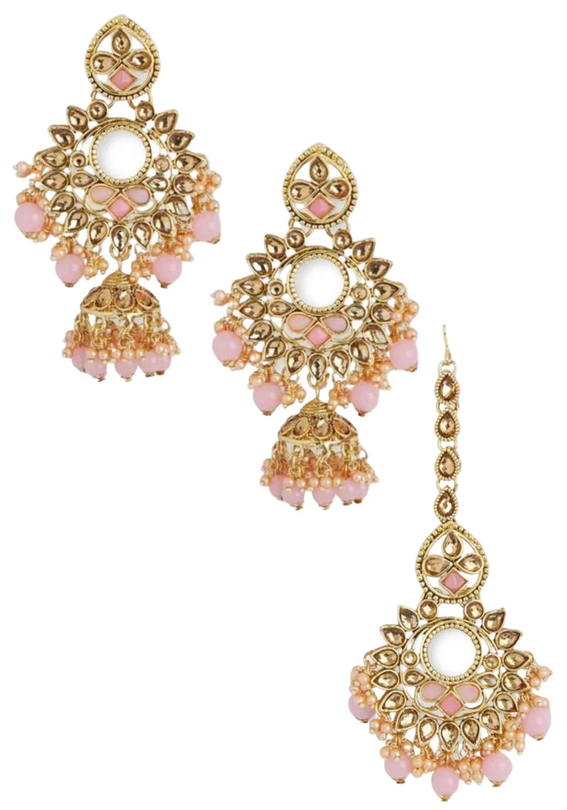 Boucles Jhumkas doré rose Chandra