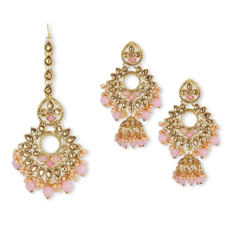 Boucles Jhumkas doré rose Chandra