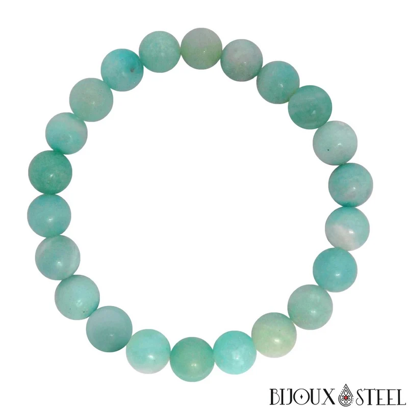 Bracelet en perles d'amazonite 8mm