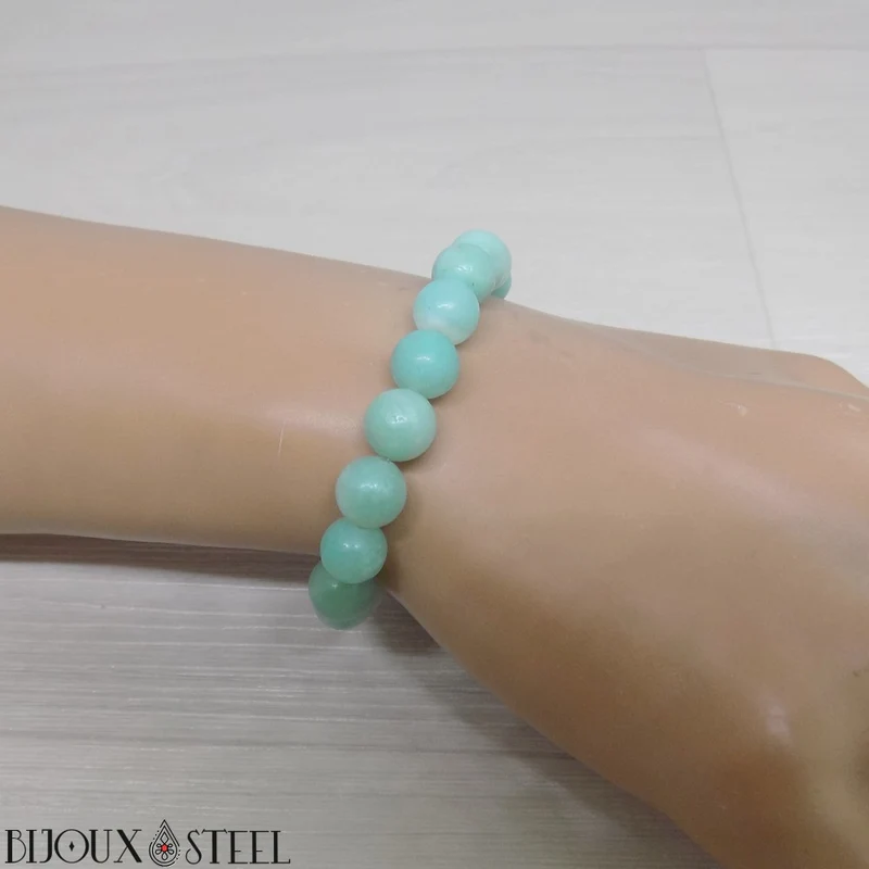 Bracelet en perles d'amazonite 8mm