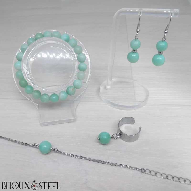 Bracelet en perles d'amazonite 8mm