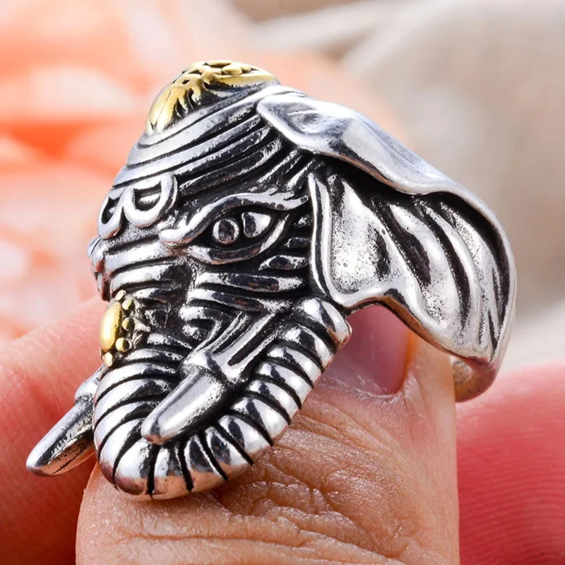 Bague Tête Éléphant Thaï