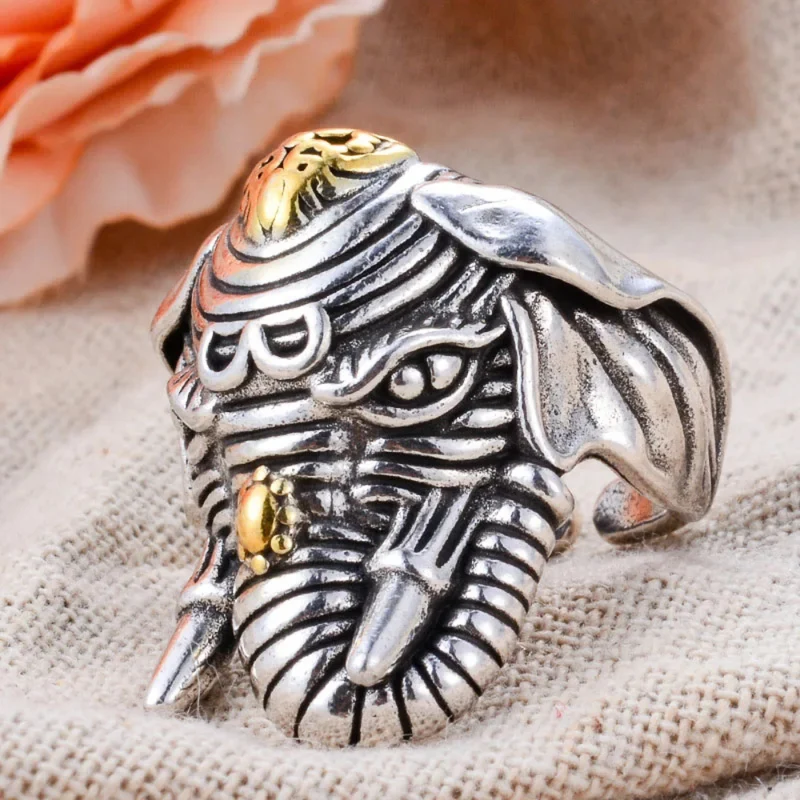 Bague Tête Éléphant Thaï