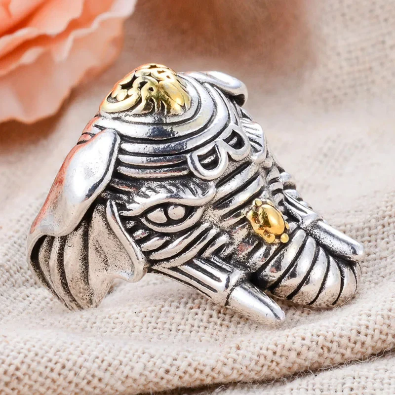 Bague Tête Éléphant Thaï