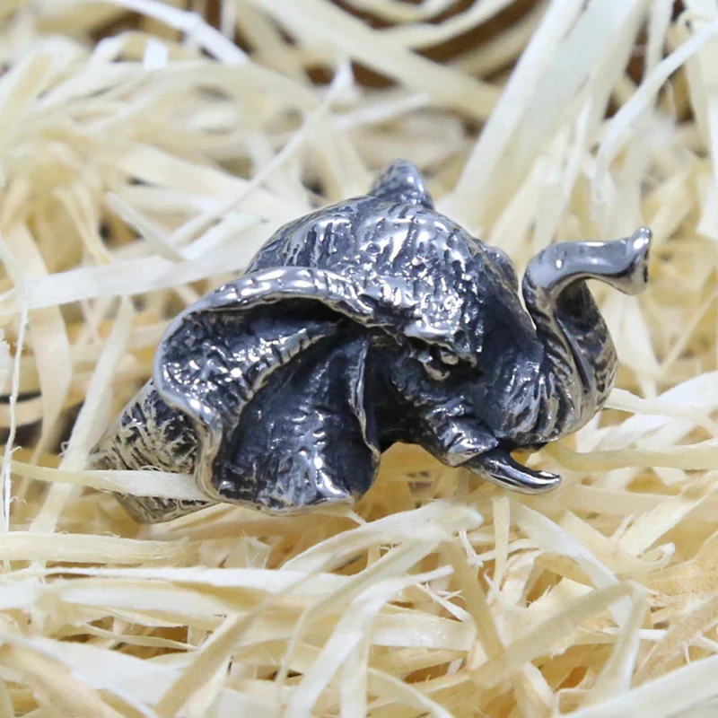 Chevalière Tête Éléphant Homme