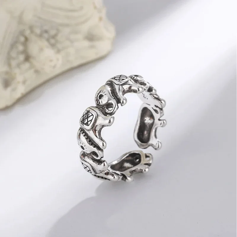 Bague groupe d'Éléphant