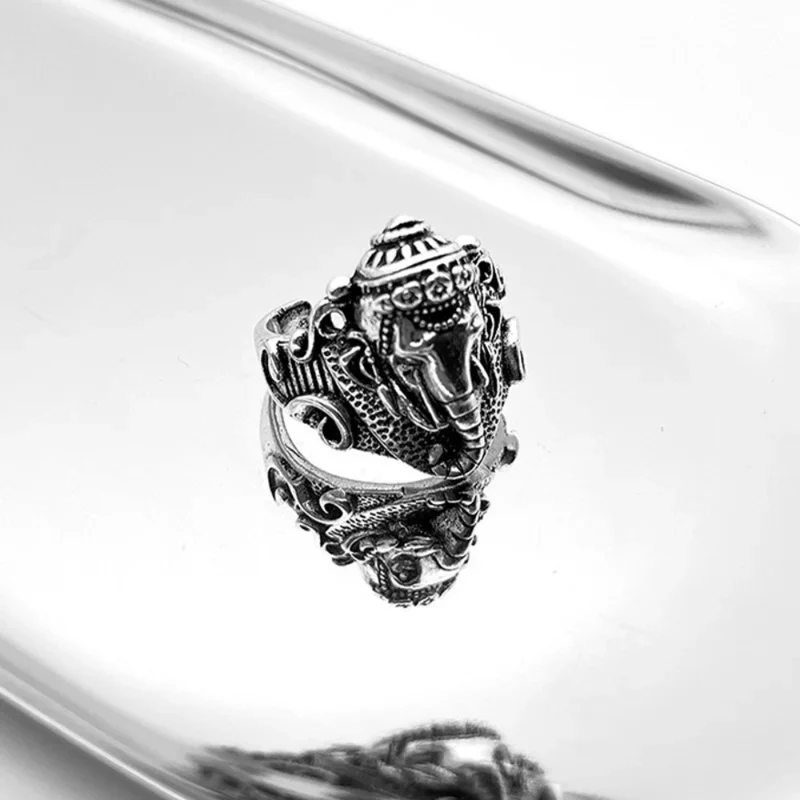 Bague Tête Éléphant Homme
