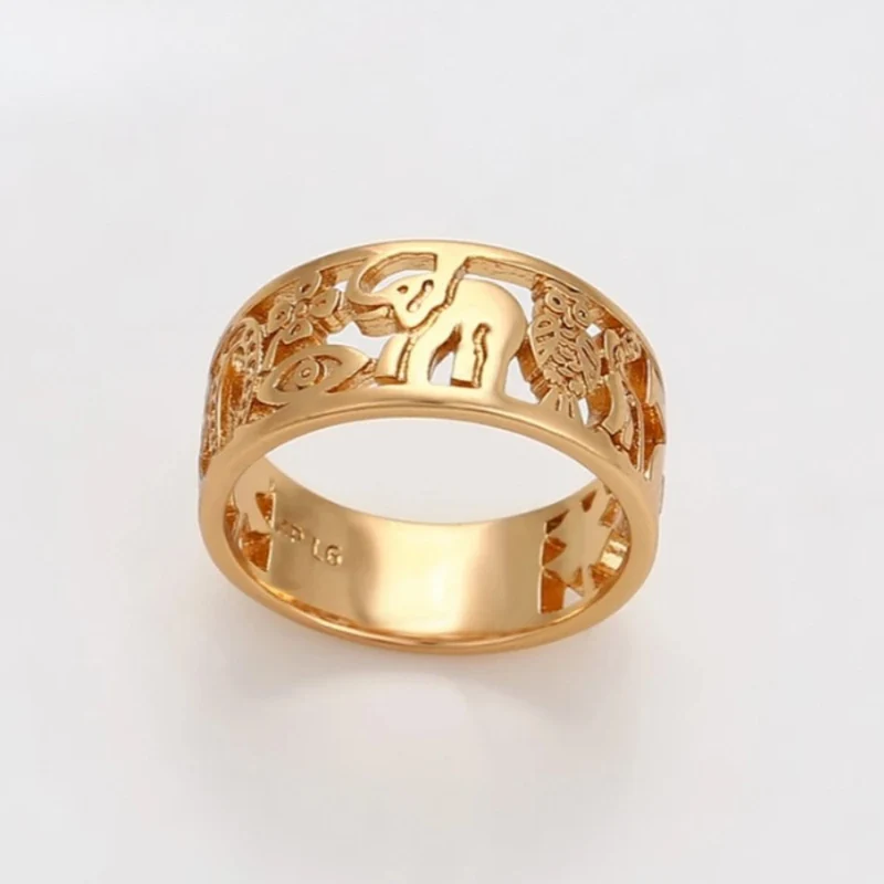 Bague Éléphant et Hibou