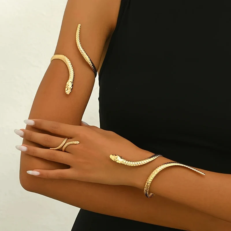 Bracelet Avant-Bras Serpent Doré